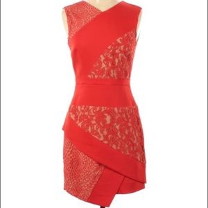 BCBG CORAL RED LIKE NEW DRESS SIZE 2